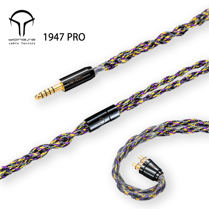 Yongse 1947Pro 6N 4 strands Single Crystal Copper Silver Plated Earsphones Cable
