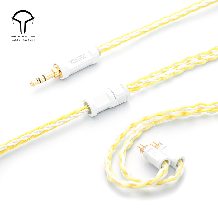 YONGSE Daisy 6N High Quality 8 Strands Silver Plated Single Crystal Copper Earphone cable