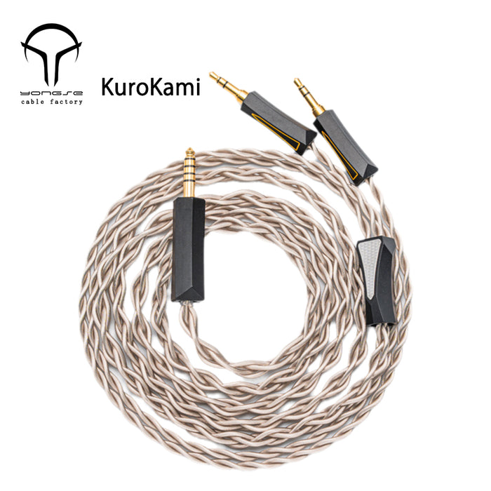 Yongse KuroKami 6N Silver-plated Single Crystal Copper + Graphene Shielding Layer Headphone cable 1.5m For Headsets