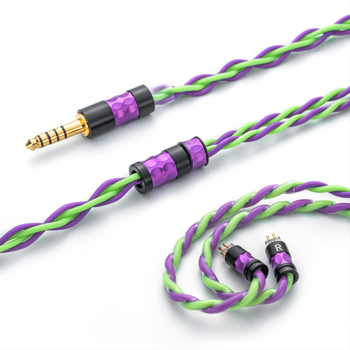 YONGSE Genesis High Quality 19AWG 4 strands 6N Silver Plated Single Crystal Copper Earphone cable