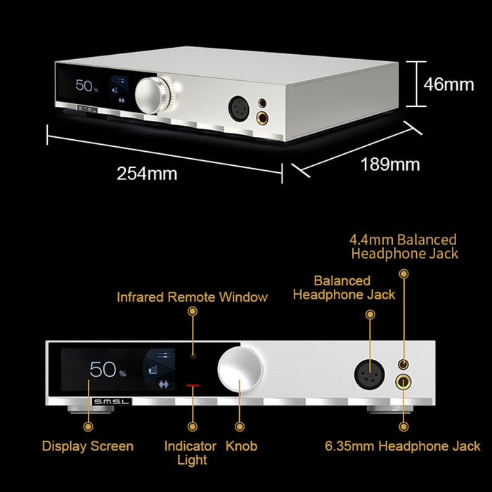 SMSL H400 Headphone Amplifier Preamp Output Fully Balanced