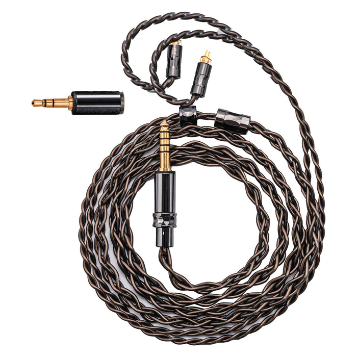 YONGSE BlackKnight 4core Pure Silver + OCC + Silver-plated Cingle Crystal Copper Interchangeable 3.5+4.4mm Plug
