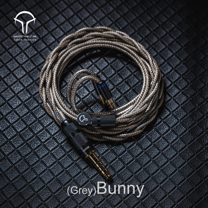 Yongse GreyBunny Single Crystal Copper + Silver-plated Single Crystal Copper Center ＆ Graphene Insulation Earphone Cable