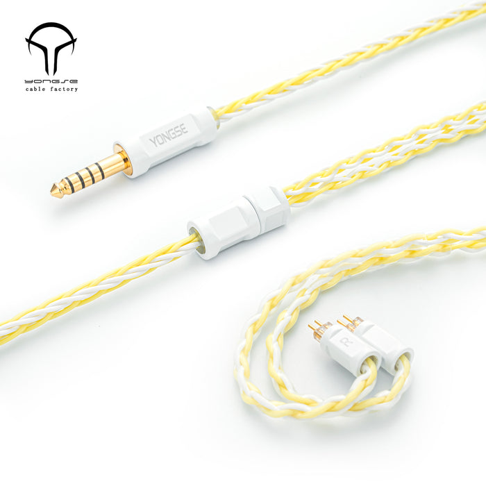 YONGSE Daisy 6N High Quality 8 Strands Silver Plated Single Crystal Copper Earphone cable