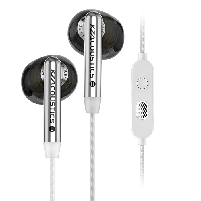 KZ Duet Quad Core Dual Dynamic Drivers Earphones In Ear Wired Earbuds Music gaming headset HiFi Sound 2DD IEM
