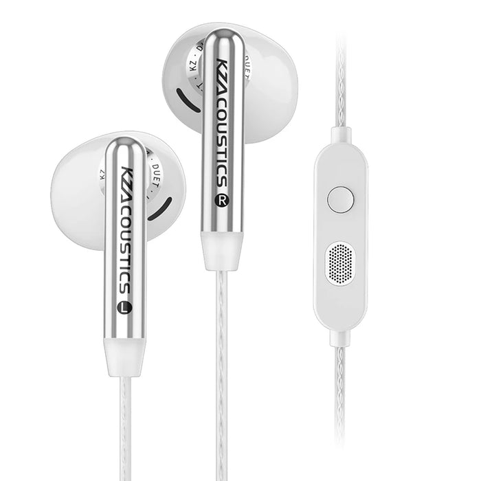 KZ Duet Quad Core Dual Dynamic Drivers Earphones In Ear Wired Earbuds Music gaming headset HiFi Sound 2DD IEM