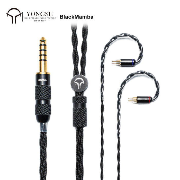 YONGSE BlackMamba Earphones Upgrade Cable High Purity Single Crystal Copper
