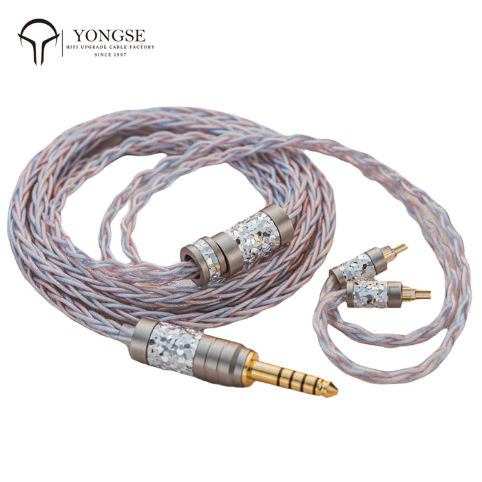 YONGSE Spark 8core 6N Litz Structure Hybrid Braid Furukawa Oxygen-Free Copper + Silver-plated Copper Earphone Upgrade Cable