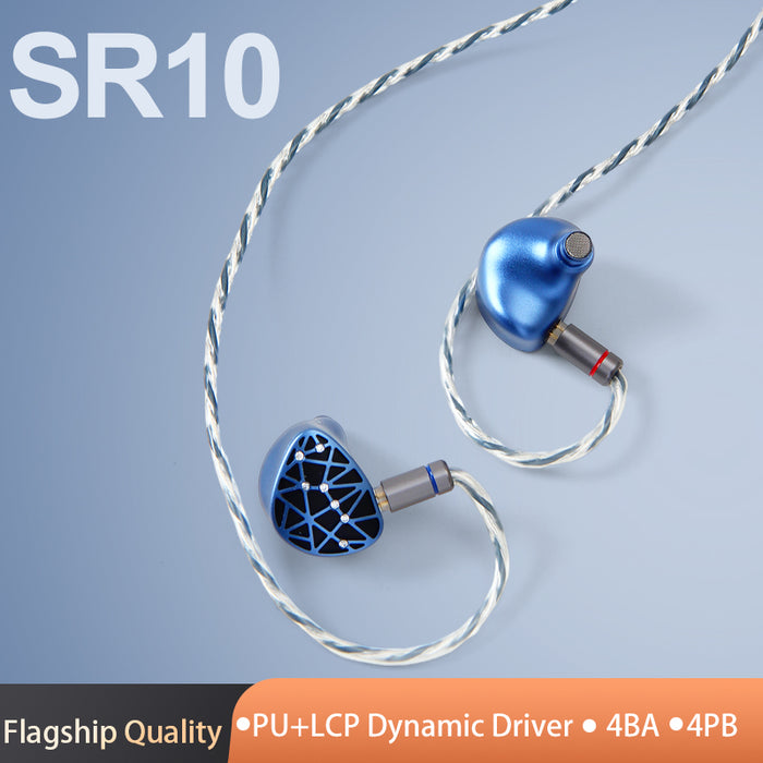 Sound Rhyme SR10 In-ear Earphones 2DD+4BA+4PB Dynamic Driver Planar Magnetic Hybrid HiFi Earphones IEMs Wired Headset Earbuds