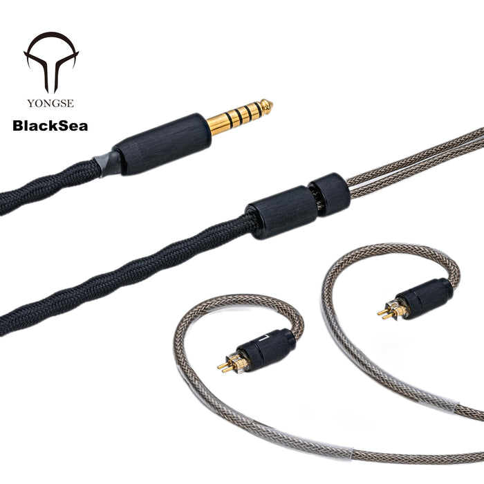 YONGSE BlackSea Earphone Upgrade Cable | 27AWG Litz Coaxial OCC + SPC + Graphene Shielded
