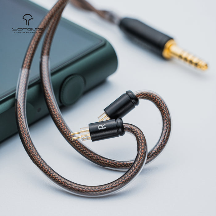 YONGSE Mech-X Silver Plated Mono-crystal Copper Earphone Upgrade Cable with Graphene Shielding