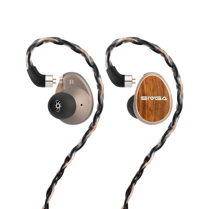 SIVGA Nightingale PRO Earphones Wired Zebra Wood Cover 0.78mm 2pin 4.4 in Ear Flat Speaker HIFI Gaming Earphones Music Accessory