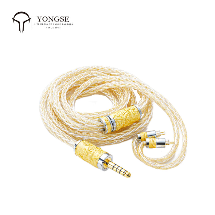 YONGSE Koi Fish High Quality Earphone cable Pure Silver Gold-plated with Pure Silver
