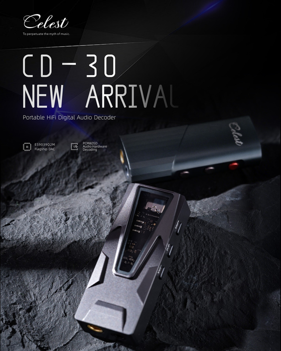 Kinera Celest CD30 Portable USB DAC HiFi Digital Audio Decoder ES9039Q2M Flagship DAC with 3.5mm + 4.4mm plug