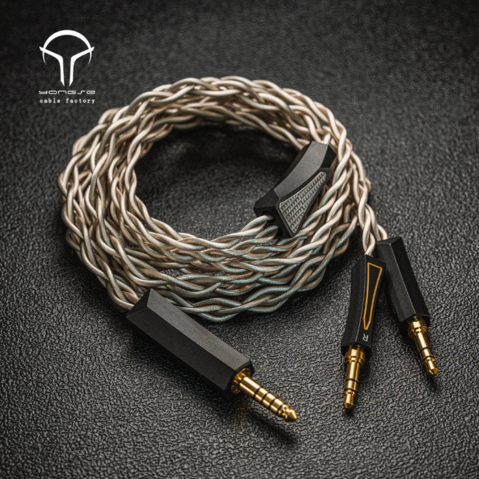 Yongse KuroKami 6N Silver-plated Single Crystal Copper + Graphene Shielding Layer Headphone cable 1.5m For Headsets