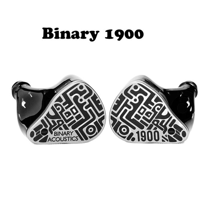 Binary 1900 Hybrid IEMs 10mm DD+6mm Passive Diaphragm+4BA CNC 3-Way Crossover 6N Silver Cable 3.5/4.4mm HiFi In-Ear Earphone