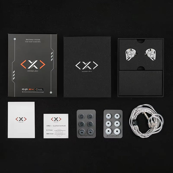 ooopusX Op.24 Earphpne 2DD 4BA Drivers OP24 in-Ear Monitors with Adjustable Tuning Options 0.78 2pin S Cable 3.5mm Without mic