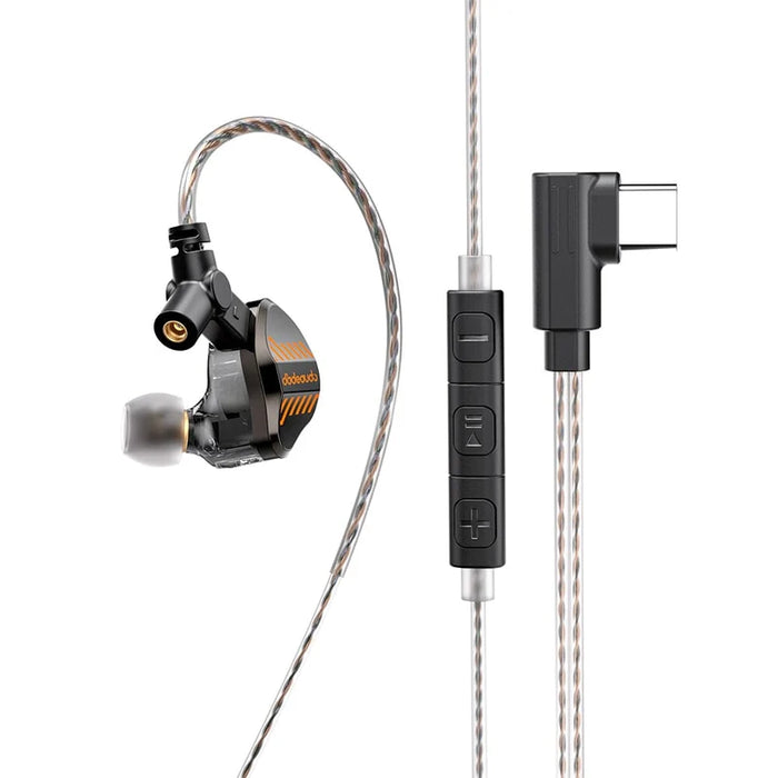 FiiO JadeAudio JD1 GAMING Wired Gaming Earbuds | 10mm LCP Driver, Detachable Boom Mic, DSP Type-C