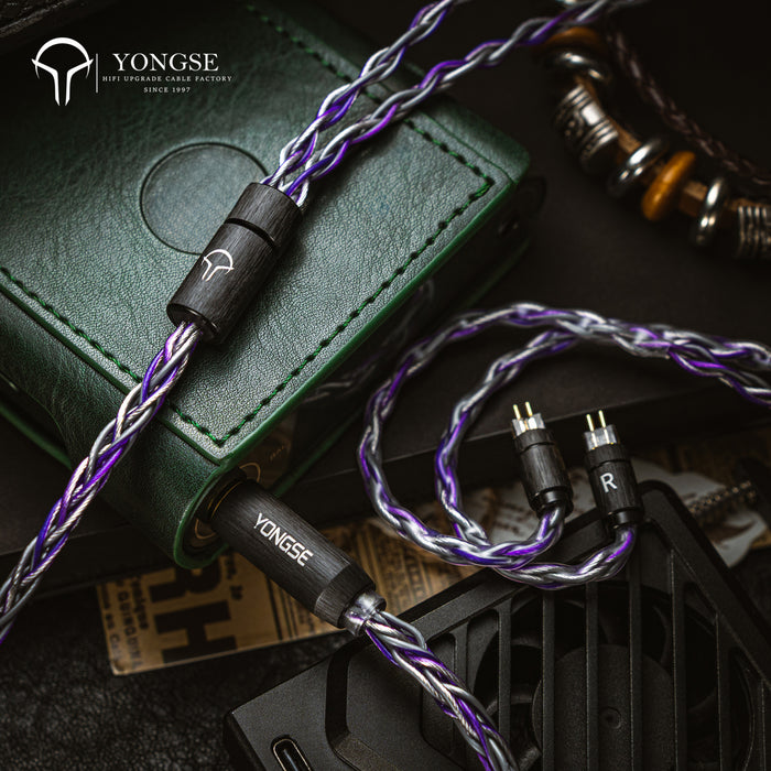 YONGSE Sakurple 8core Silver-plated Monocrystalline Copper Earphone Upgrade Cable