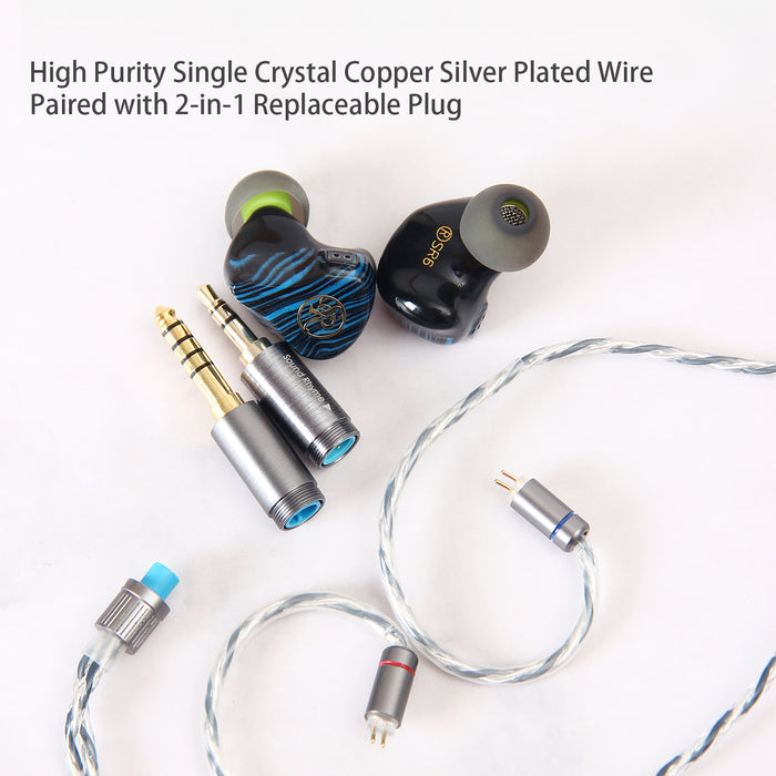 Sound Rhyme SR6 1DD + 2BA + 2PD+ 1BC Multi-Driver In-Ear Monitor Wired Earphones