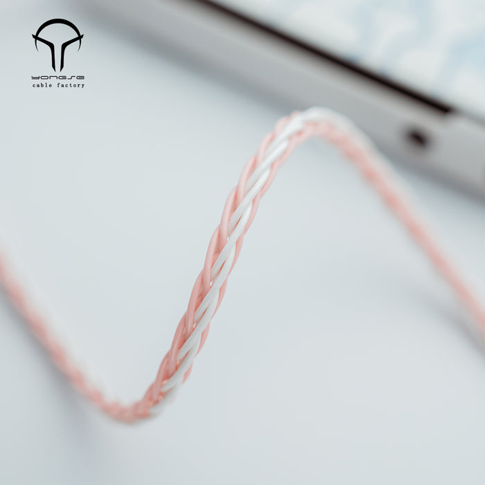 YONGSE Fubuki 6N High Quality 8 Strands Silver Plated Single Crystal Copper Earphone cable