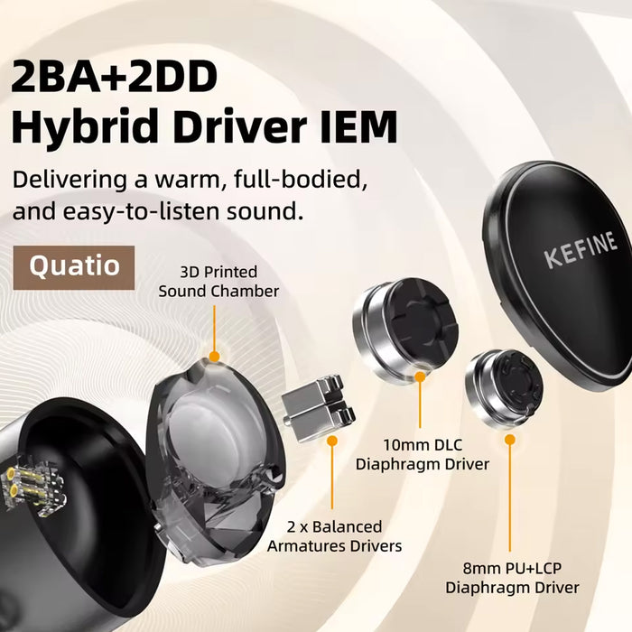 KEFINE Quatio 2DD+2BA Hybrid Drivers In-ear Earphones