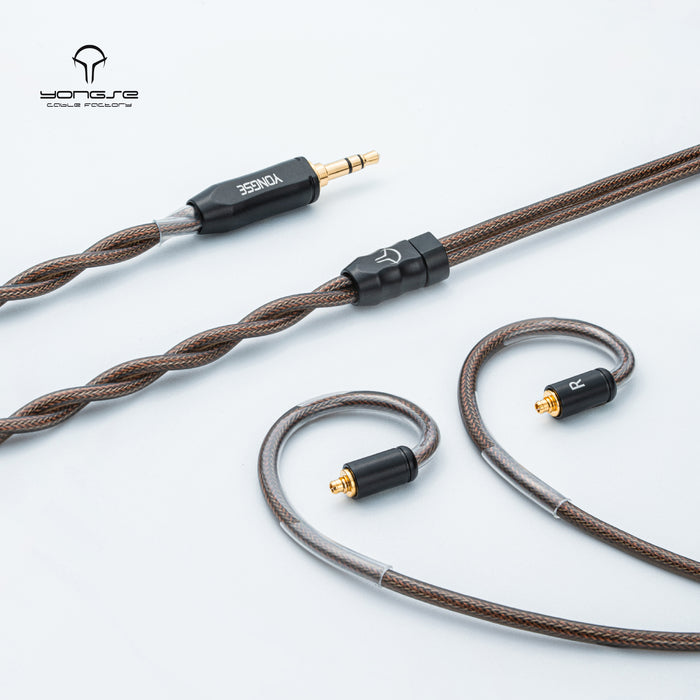YONGSE Mech-X Silver Plated Mono-crystal Copper Earphone Upgrade Cable with Graphene Shielding