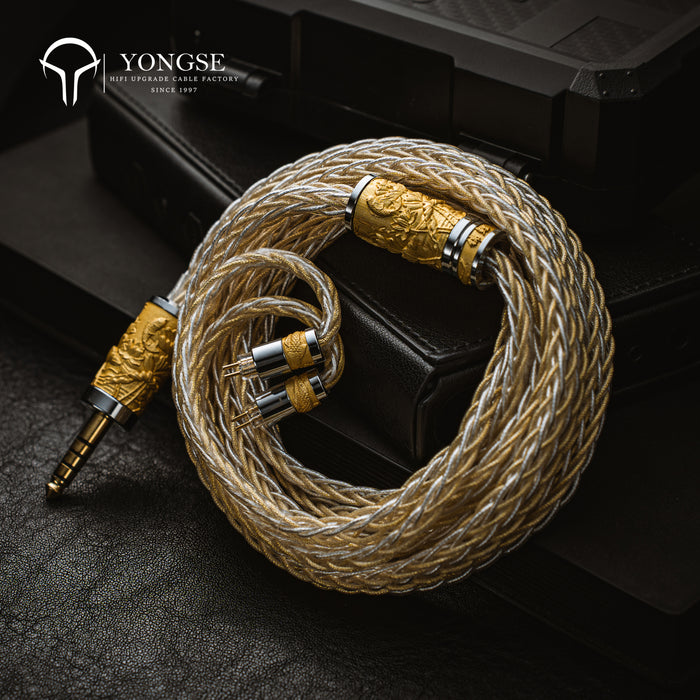 YONGSE Koi Fish High Quality Earphone cable Pure Silver Gold-plated with Pure Silver
