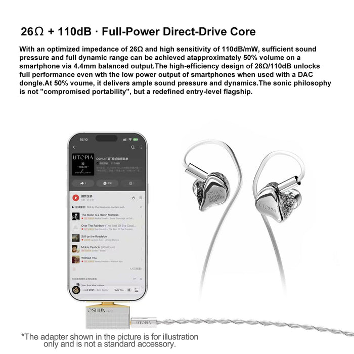 EarAcoustic Audio OSHUN LTD 8.3mm Dynamic Driver HiFi Wired Hybrid In-Ear Earphones Aluminium Alloy Shell with Detachable Cable
