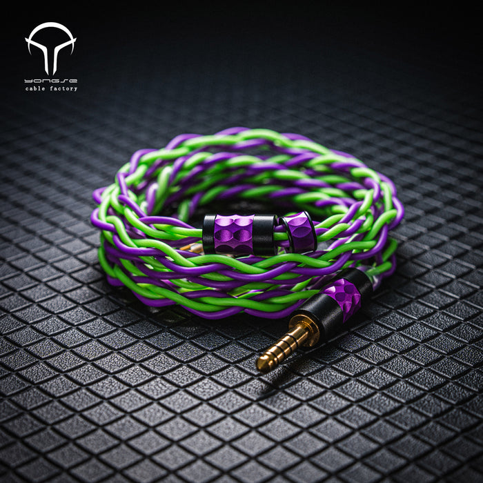 YONGSE Genesis High Quality 19AWG 4 strands 6N Silver Plated Single Crystal Copper Earphone cable