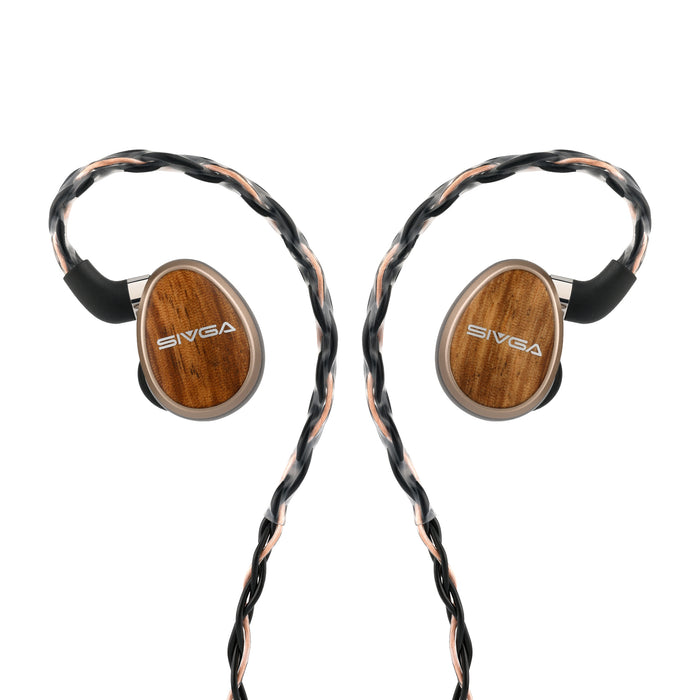 SIVGA Nightingale PRO Earphones Wired Zebra Wood Cover 0.78mm 2pin 4.4 in Ear Flat Speaker HIFI Gaming Earphones Music Accessory