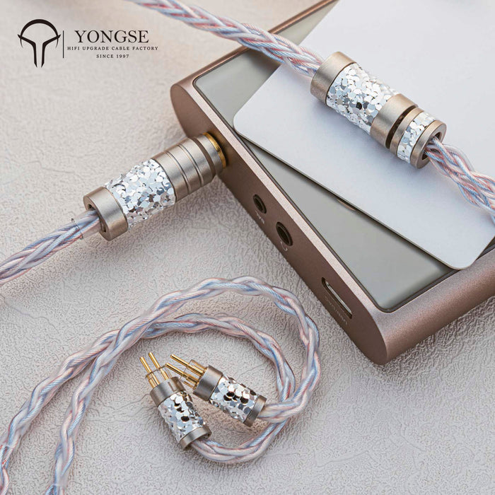 YONGSE Spark 8core 6N Litz Structure Hybrid Braid Furukawa Oxygen-Free Copper + Silver-plated Copper Earphone Upgrade Cable