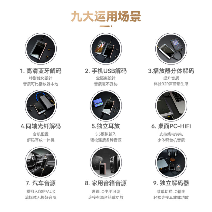 QULOOS MUB5 Bluetooth portable USB DAC headphone amplifier AMP segmented R2R decoding