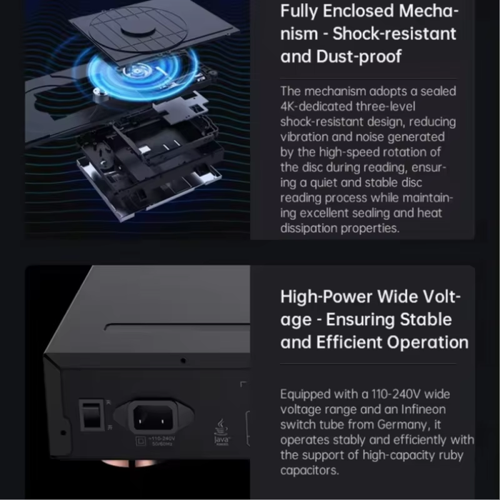 GIEC-G5600 True 4K Ultra HD Blu-ray Player Dolby Vision HDD Player DVD Player Home CD