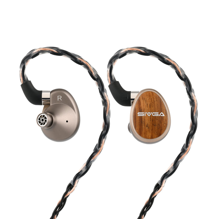 SIVGA Nightingale PRO Earphones Wired Zebra Wood Cover 0.78mm 2pin 4.4 in Ear Flat Speaker HIFI Gaming Earphones Music Accessory