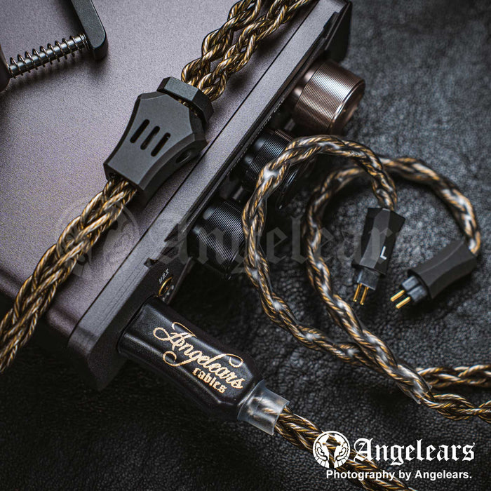 Angelears Phoenix 2.0 Upgraded Earphone Cable Litz 5N Silver Plated LCOFC Copper+Golden Litz Plated SPC+7N Gold-Plated OCC