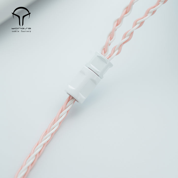 YONGSE Fubuki 6N High Quality 8 Strands Silver Plated Single Crystal Copper Earphone cable