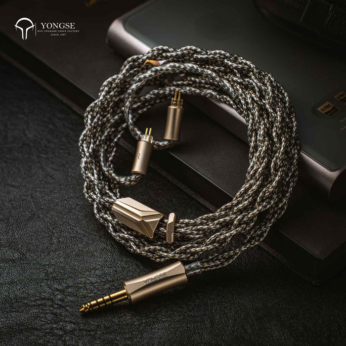 Yongse Vanguard Earphones Cable Hybrid Single Crystal Copper & Silver-Plated Copper with Coaxial Insulation