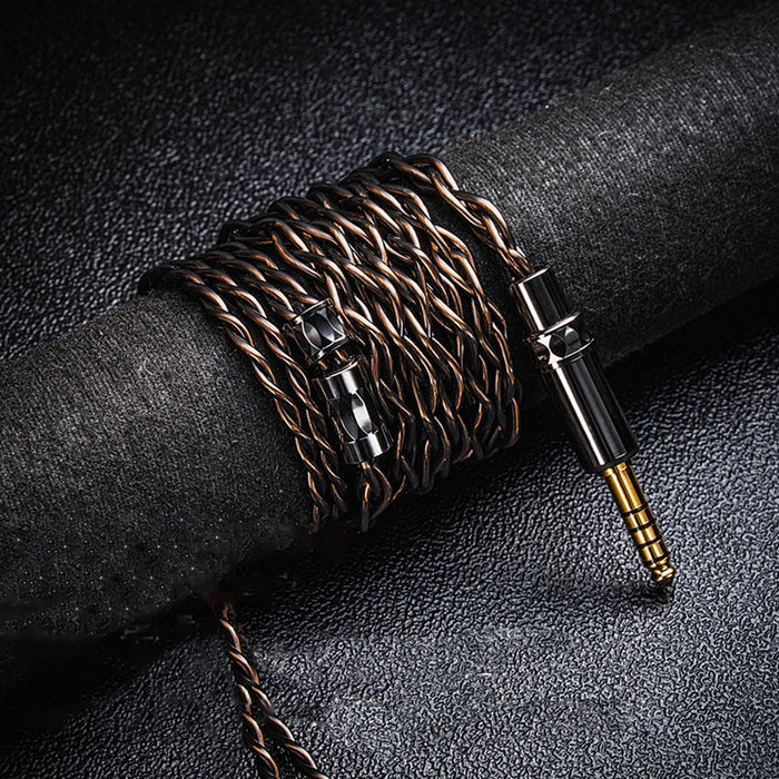 YONGSE BlackKnight 4core Pure Silver + OCC + Silver-plated Cingle Crystal Copper Interchangeable 3.5+4.4mm Plug