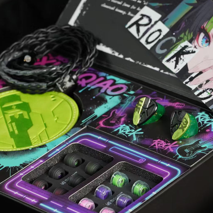 Harmonic Empire XIAOQIAO Rock Edition 1DD Hi-Fi In-Ear Earphones Wired Earbuds with Furukawa OFC Cable for Audiophiles