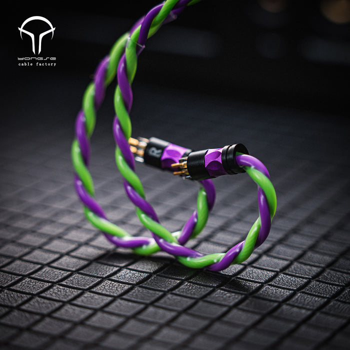 YONGSE Genesis High Quality 19AWG 4 strands 6N Silver Plated Single Crystal Copper Earphone cable