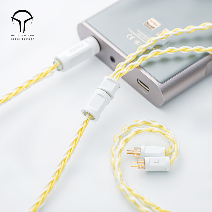 YONGSE Daisy 6N High Quality 8 Strands Silver Plated Single Crystal Copper Earphone cable