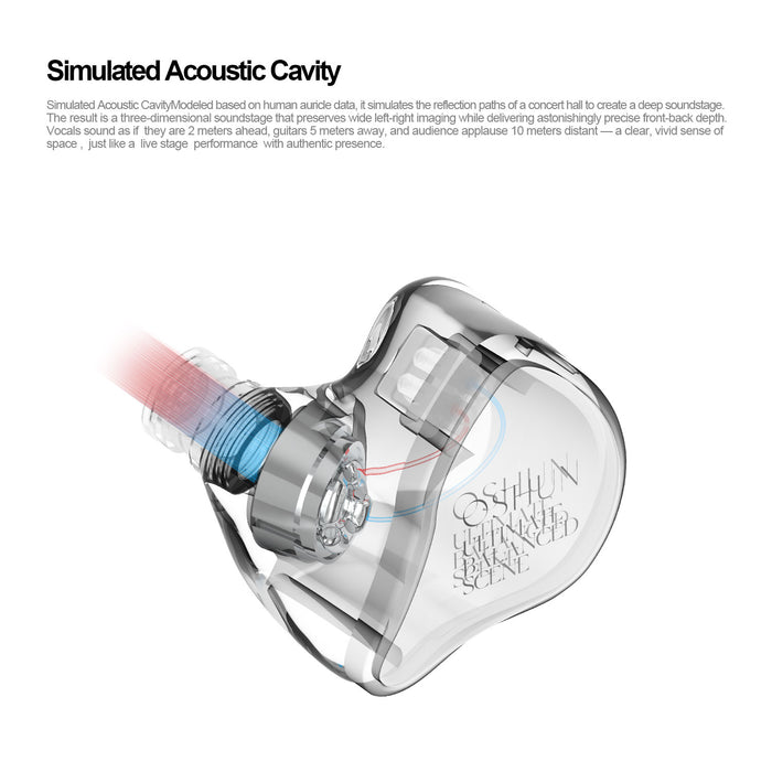 EarAcoustic Audio OSHUN LTD 8.3mm Dynamic Driver HiFi Wired Hybrid In-Ear Earphones Aluminium Alloy Shell with Detachable Cable