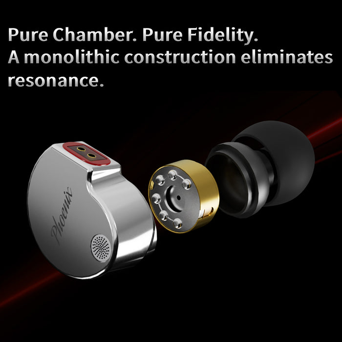 CCA-Phoenix Game E-sports Headphones In-ear wired earplugs HiFi monitoring subwoofer metal round hole and Type-C microphone 0.78