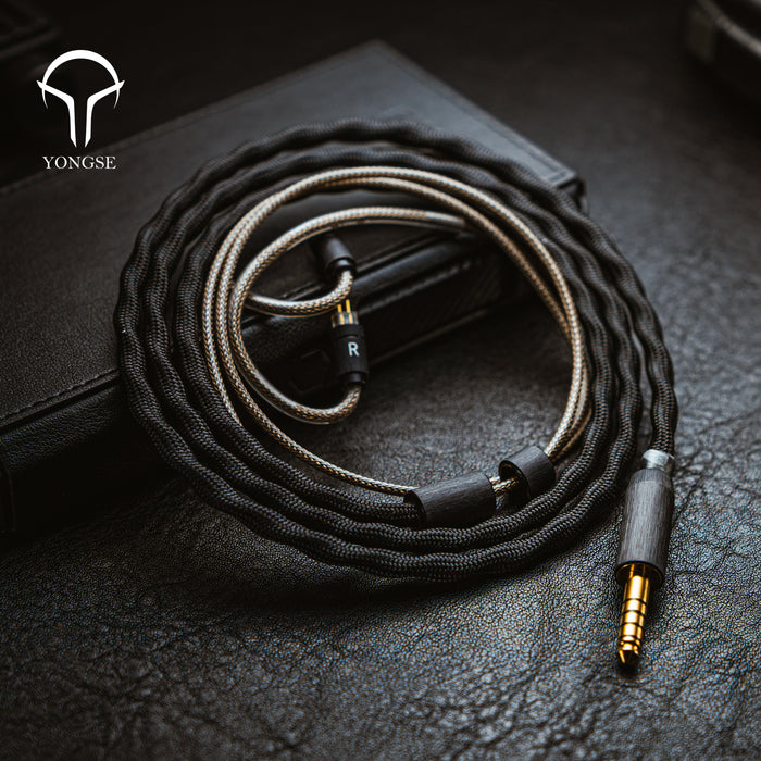 YONGSE BlackSea Earphone Upgrade Cable | 27AWG Litz Coaxial OCC + SPC + Graphene Shielded
