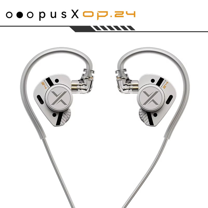ooopusX Op.24 Earphpne 2DD 4BA Drivers OP24 in-Ear Monitors with Adjustable Tuning Options 0.78 2pin S Cable 3.5mm Without mic