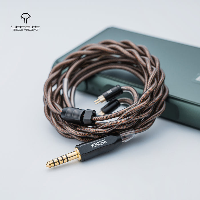 YONGSE Mech-X Silver Plated Mono-crystal Copper Earphone Upgrade Cable with Graphene Shielding