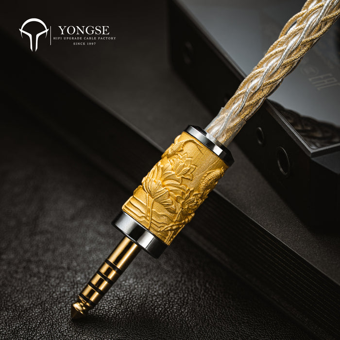 YONGSE Koi Fish High Quality Earphone cable Pure Silver Gold-plated with Pure Silver