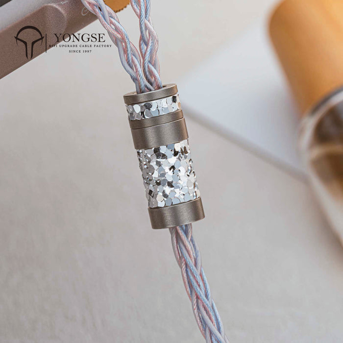 YONGSE Spark 8core 6N Litz Structure Hybrid Braid Furukawa Oxygen-Free Copper + Silver-plated Copper Earphone Upgrade Cable