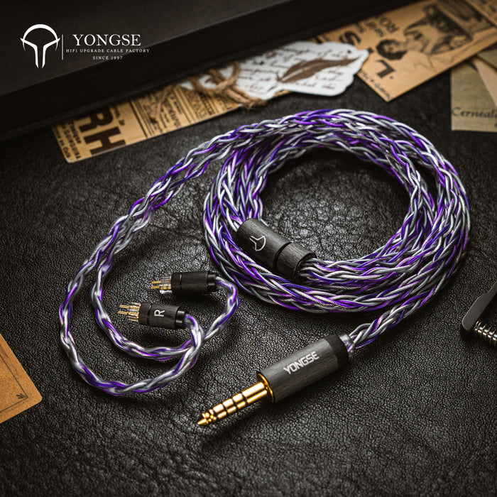 YONGSE Sakurple 8core Silver-plated Monocrystalline Copper Earphone Upgrade Cable